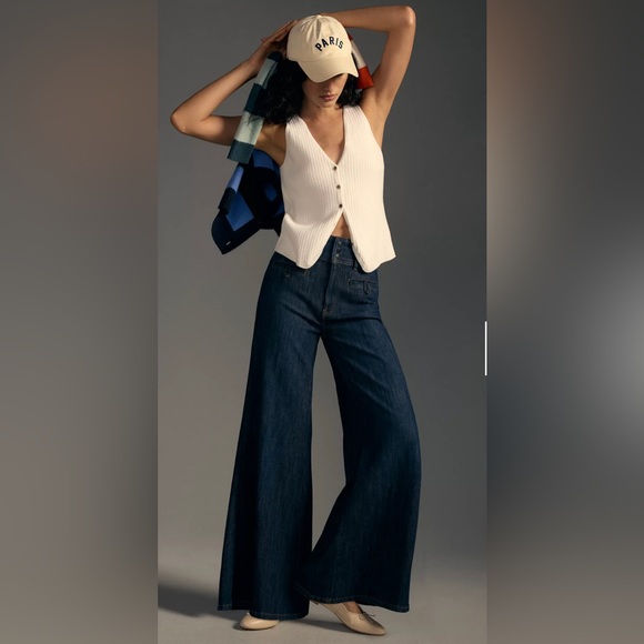 Pilcro Denim - Anthropologie Pilcro High Rise Wide Leg Trouser Jeans Size 27